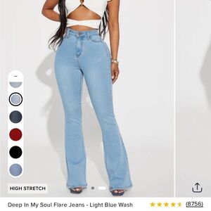 Fashion Nova Light Blue Flare Jeans NWT size 3
